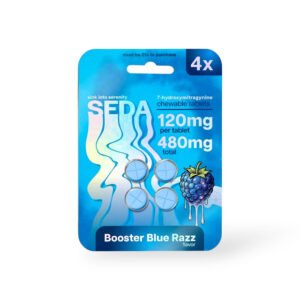 Seda 7-hydroxymitragynine Chewable Tablet Booster Blue Razz 120mg Per Tablet