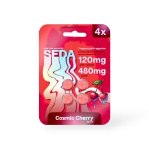 Seda 7-hydroxymitragynine Chewable Tablet Cosmic Cherry 120mg Per Tablet